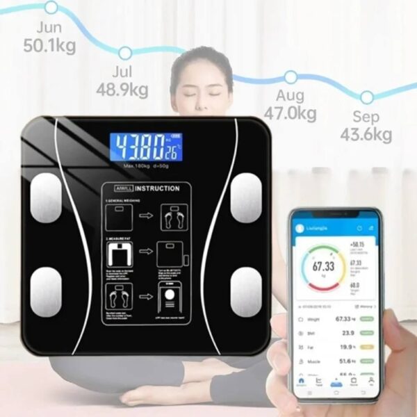 Bluetooth Weight Scale Body Report Analysis and LCD Display, OKOK Mobile Apps.