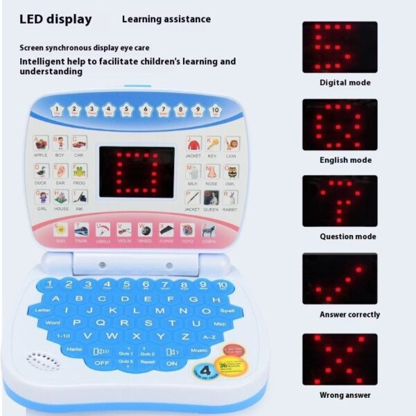 Kids Educational Laptop Toy Interactive Learning Game with Letters, Words & Voice - Image 7